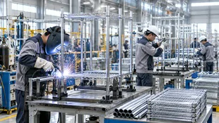 Joyings welding and assembly process for metal storage racks
